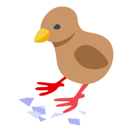 Newborn chicken icon isometric vector. Chick egg. Farm birdのイラスト素材