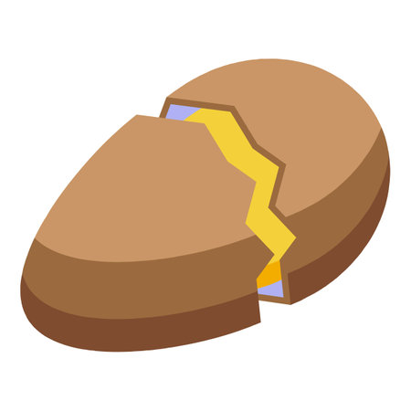 Cracked egg icon isometric vector. Chick bird. Baby farmのイラスト素材