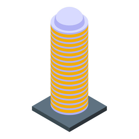Kitten post icon isometric vector. Cat house. Tower gameのイラスト素材