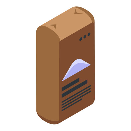 Cement sack icon isometric vector. Concrete machine. Mix toolのイラスト素材