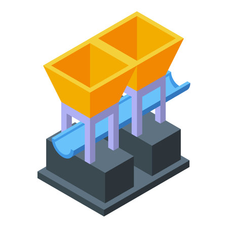 Cement line icon isometric vector. Mixer machine. Work toolのイラスト素材