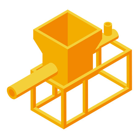 Industrial mixer icon isometric vector. Cement machine. Cart roadのイラスト素材