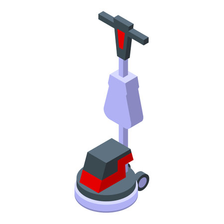 Cleaner machine icon isometric vector. Cleaning floor. Routine staffのイラスト素材