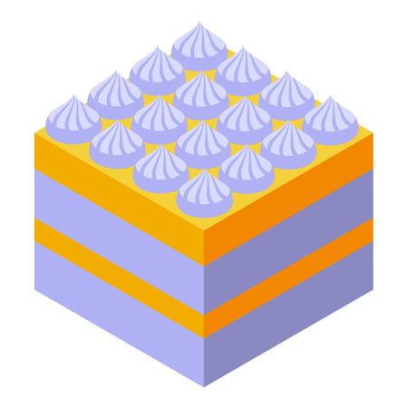 Cream tiramisu icon isometric vector. Cake food. Cocoa pastryのイラスト素材