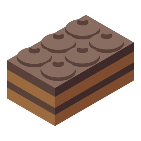 Tiramisu chocolate icon isometric vector. Cake food. Cocoa mealのイラスト素材