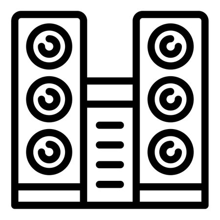 Puppet theater speakers icon outline vector. Stage sound. School decorのイラスト素材