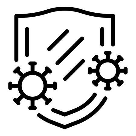 Disease protection shield icon outline vector. Medicine infection. People medicalのイラスト素材