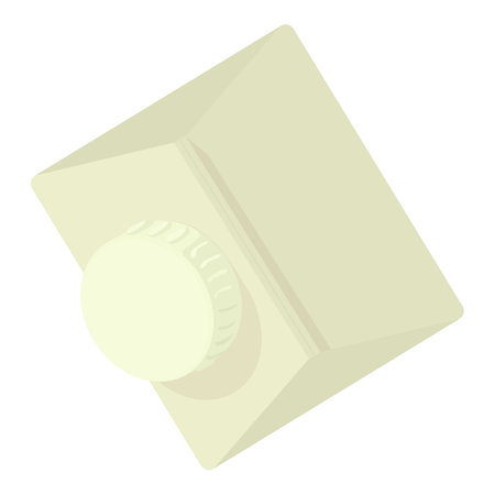 Milk pack icon isometric vector. White closed dairy product package, top view. Cardboard empty rectangular packagingのイラスト素材