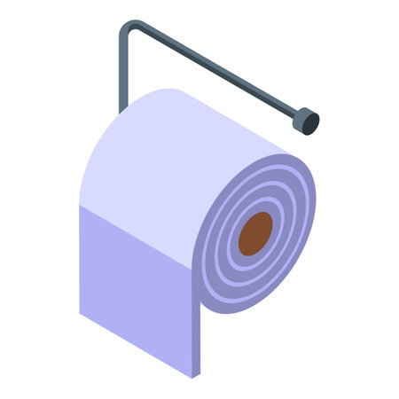 Toilet paper roll icon isometric vector. Cute potty. Pot peeのイラスト素材