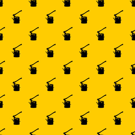 Axe stuck in a tree stump pattern seamless repeat geometric yellow for any designの写真素材