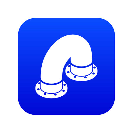 Pipe icon blue isolated on white backgroundの写真素材