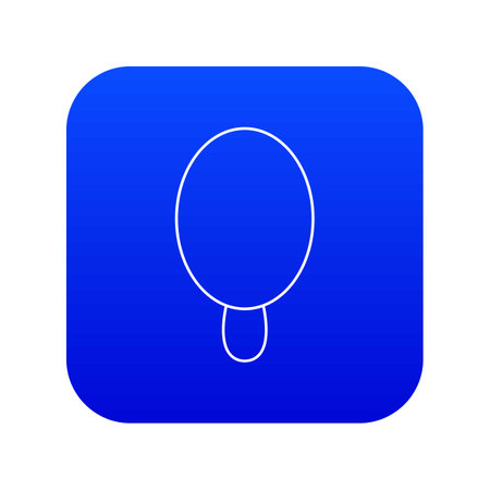Circle ice cream icon blue isolated on white backgroundの写真素材