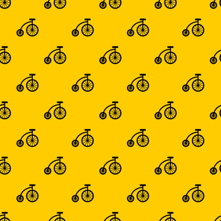 Children bicycle pattern seamless repeat geometric yellow for any designの写真素材