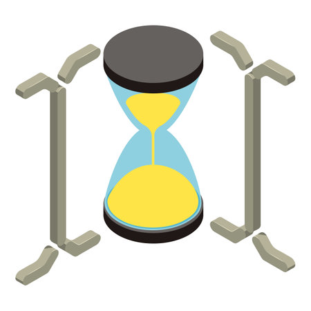 Hourglass clock icon isometric vector. Old traditional vintage sandglass icon. Time concept, interior elementのイラスト素材