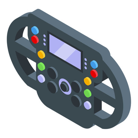 Racer steering wheel icon isometric vector. Race car. Auto driveのイラスト素材