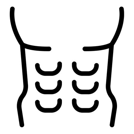 Abs muscle icon outline vector. Muscular arm. Strength fiberのイラスト素材