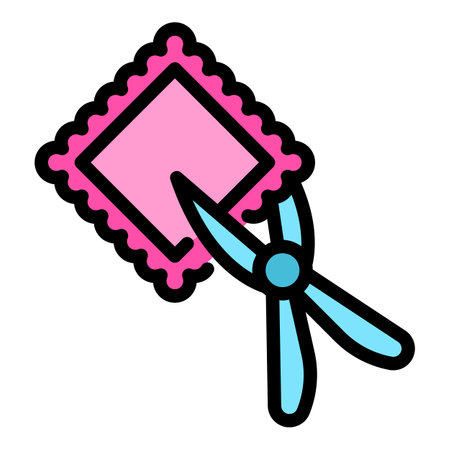 Haberdashery cutting icon. Outline Haberdashery cutting vector icon for web design isolated on white background color flatのイラスト素材