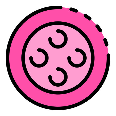 Plastic sewing button icon. Outline Plastic sewing button vector icon for web design isolated on white background color flatのイラスト素材