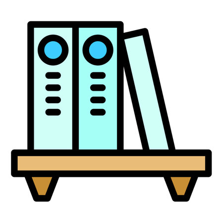 Smart office folders icon. Outline Smart office folders vector icon for web design isolated on white background color flatのイラスト素材