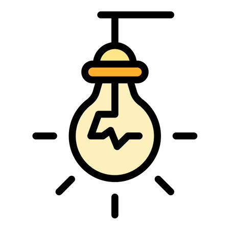 Retro smart lightbulb icon. Outline Retro smart lightbulb vector icon for web design isolated on white background color flatのイラスト素材