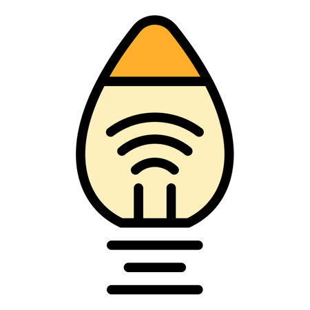 Creativity smart lightbulb icon. Outline Creativity smart lightbulb vector icon for web design isolated on white background color flatのイラスト素材