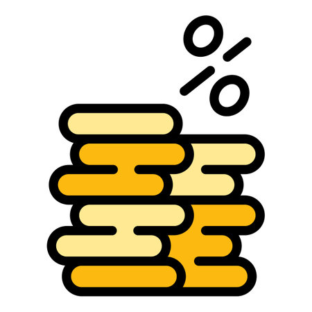 Financial planning coins icon. Outline Financial planning coins vector icon for web design isolated on white background color flatのイラスト素材