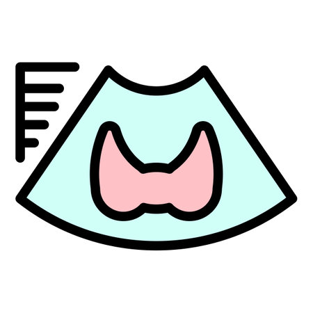 Diagnosis ultrasound icon. Outline Diagnosis ultrasound vector icon for web design isolated on white background color flatのイラスト素材