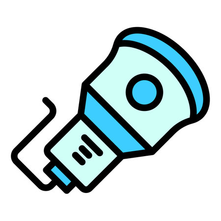 Hospital ultrasound icon. Outline Hospital ultrasound vector icon for web design isolated on white background color flatのイラスト素材