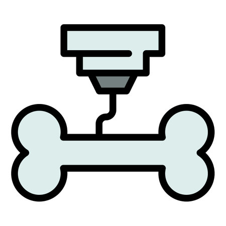 Bone bioprinting icon. Outline Bone bioprinting vector icon for web design isolated on white background color flatのイラスト素材