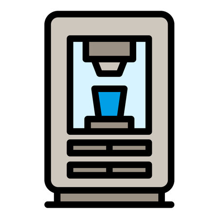 Canned drink machine icon. Outline Canned drink machine vector icon for web design isolated on white background color flatのイラスト素材