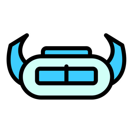 Virtual optical glasses icon. Outline Virtual optical glasses vector icon for web design isolated on white background color flatのイラスト素材