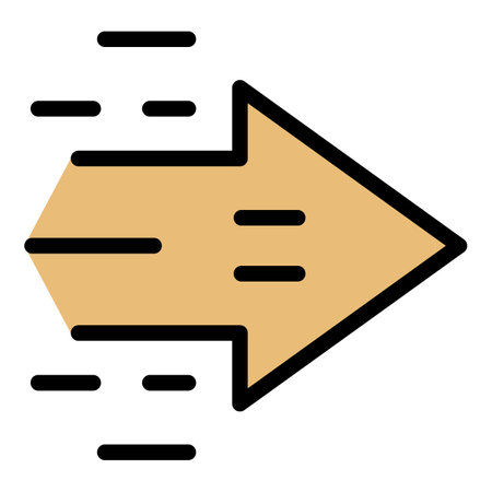 High speed arrow icon. Outline High speed arrow vector icon for web design isolated on white background color flatのイラスト素材