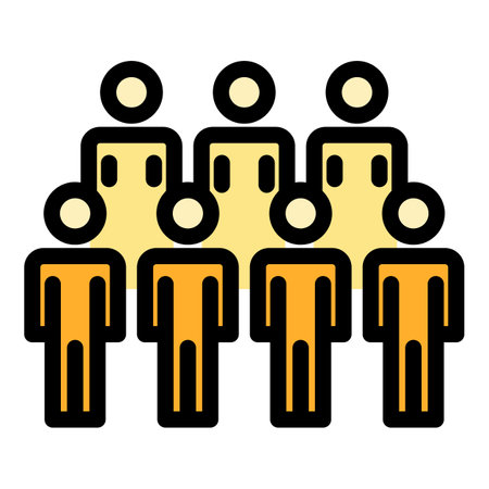 Colleague friends group icon. Outline Colleague friends group vector icon for web design isolated on white background color flatのイラスト素材