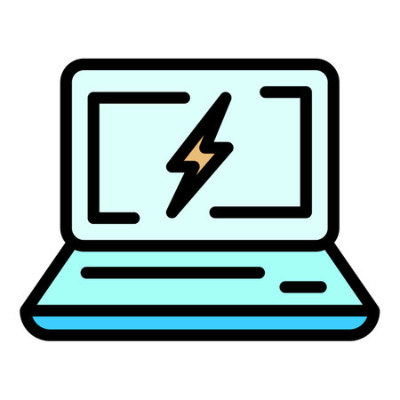 Laptop support icon. Outline Laptop support vector icon for web design isolated on white background color flatのイラスト素材