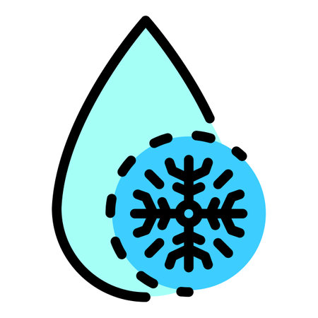 Freezeing water icon. Outline Freezeing water vector icon for web design isolated on white background color flatのイラスト素材