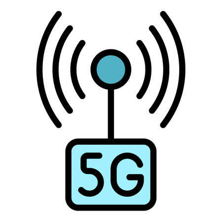 5g network icon. Outline 5g network vector icon for web design isolated on white background color flatのイラスト素材