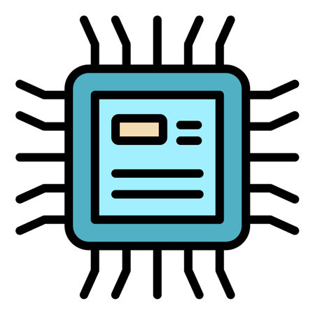 Processor internet icon. Outline Processor internet vector icon for web design isolated on white background color flatのイラスト素材