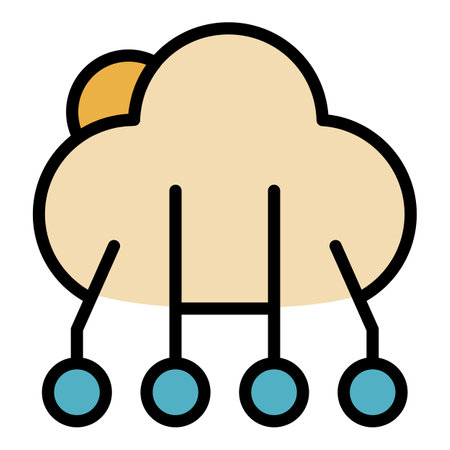 Smart cloud internet icon. Outline Smart cloud internet vector icon for web design isolated on white background color flatのイラスト素材