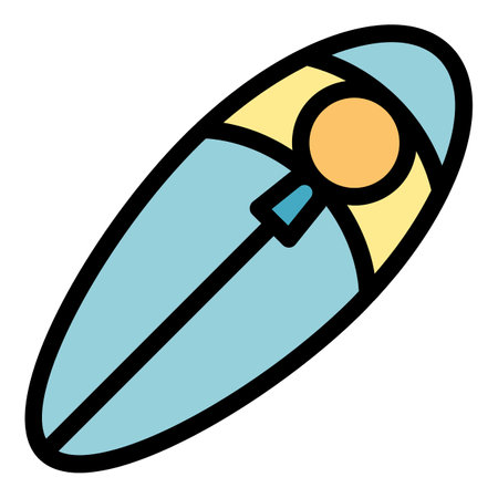 Expedition sleeping bag icon. Outline Expedition sleeping bag vector icon for web design isolated on white background color flatのイラスト素材
