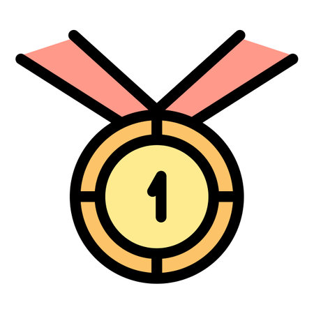 Runner medal icon. Outline Runner medal vector icon for web design isolated on white background color flatのイラスト素材
