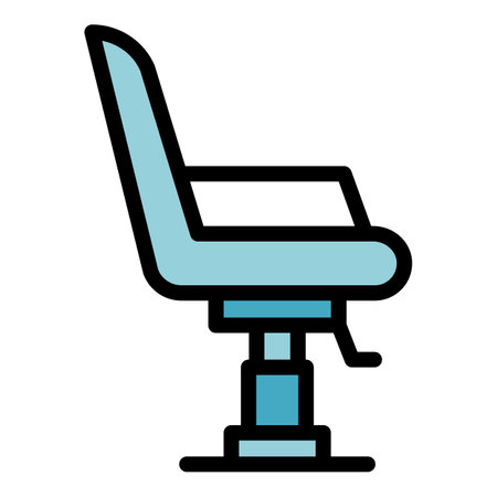 Coiffure chair icon. Outline Coiffure chair vector icon for web design isolated on white background color flatのイラスト素材