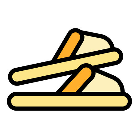 Home slippers fashion icon. Outline Home slippers fashion vector icon for web design isolated on white background color flatのイラスト素材
