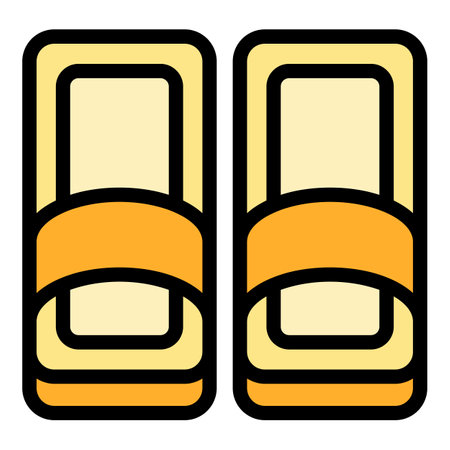 Home slippers foot icon. Outline Home slippers foot vector icon for web design isolated on white background color flatのイラスト素材