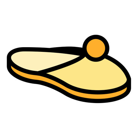Home slippers hotel icon. Outline Home slippers hotel vector icon for web design isolated on white background color flatのイラスト素材