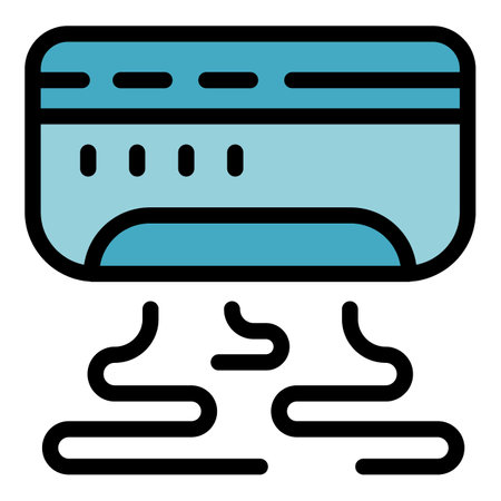 Repair air conditioner home icon. Outline Repair air conditioner home vector icon for web design isolated on white background color flatのイラスト素材