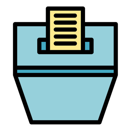 Polling box icon outline vector. ballot poll. Election vote color flatのイラスト素材