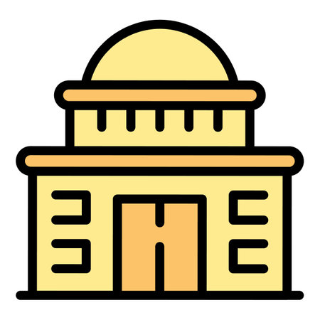 Election building icon outline vector. government ballot. Vote debate color flatのイラスト素材