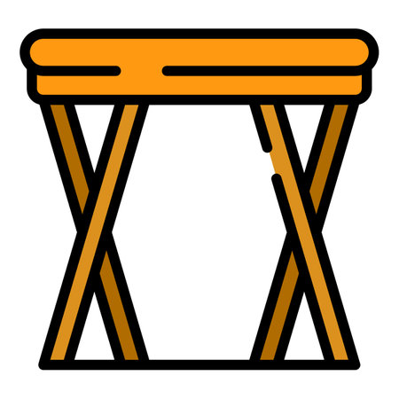 Folding chair icon outline vector. Fishing chair. Camp or beach color flatのイラスト素材