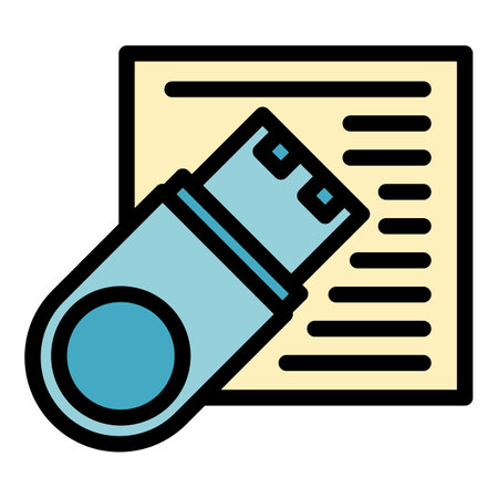 office usb flash icon outline vector. business drive. Metal gift color flatのイラスト素材