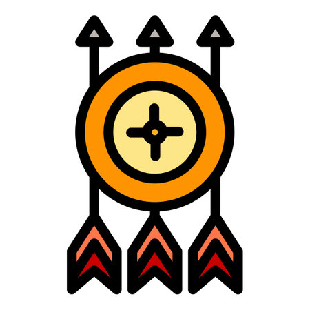 Aim arrow icon outline vector. target dart. Hit goal color flatのイラスト素材